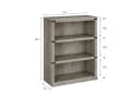 GarveeMore Bücherregal Grau mit 3 Fächern Bild 3