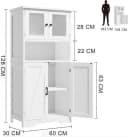 GarveeMore Hochschrank mit 4 Türen, Hochschrank Buffetschrank mit verstellbarem Einlegeboden Vitrinenschrank Bild 1
