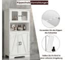 GarveeMore Hochschrank mit 4 Türen, Hochschrank Buffetschrank mit verstellbarem Einlegeboden Vitrinenschrank Bild 4