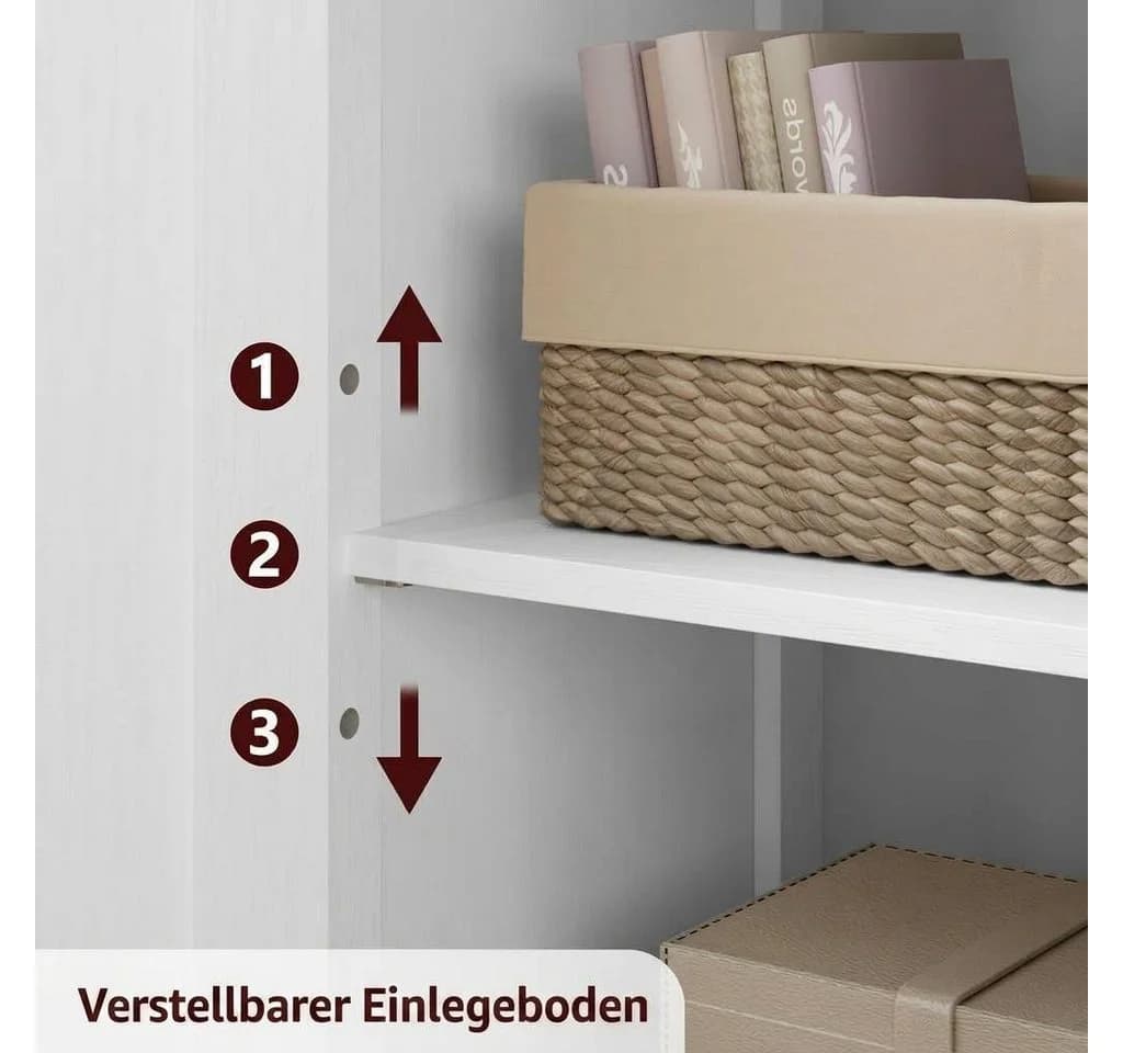 GarveeMore Hochschrank mit 4 Türen, Hochschrank Buffetschrank mit verstellbarem Einlegeboden Vitrinenschrank - Bild 5