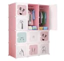 GarveeMore Kinderkleiderschrank Rosa 8 Würfel Kunststoff Bild 2