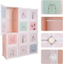 GarveeMore Kinderkleiderschrank Rosa 8 Würfel Kunststoff Bild 4