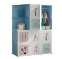 GarveeMore Kinderkleiderschrank 8 Würfel Blau Kunststoff Bild 2