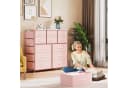 GarveeMore Kommode 12 Schubladen Rosa Stoff Bild 1