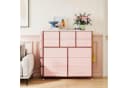 GarveeMore Kommode 12 Schubladen Rosa Stoff Bild 3