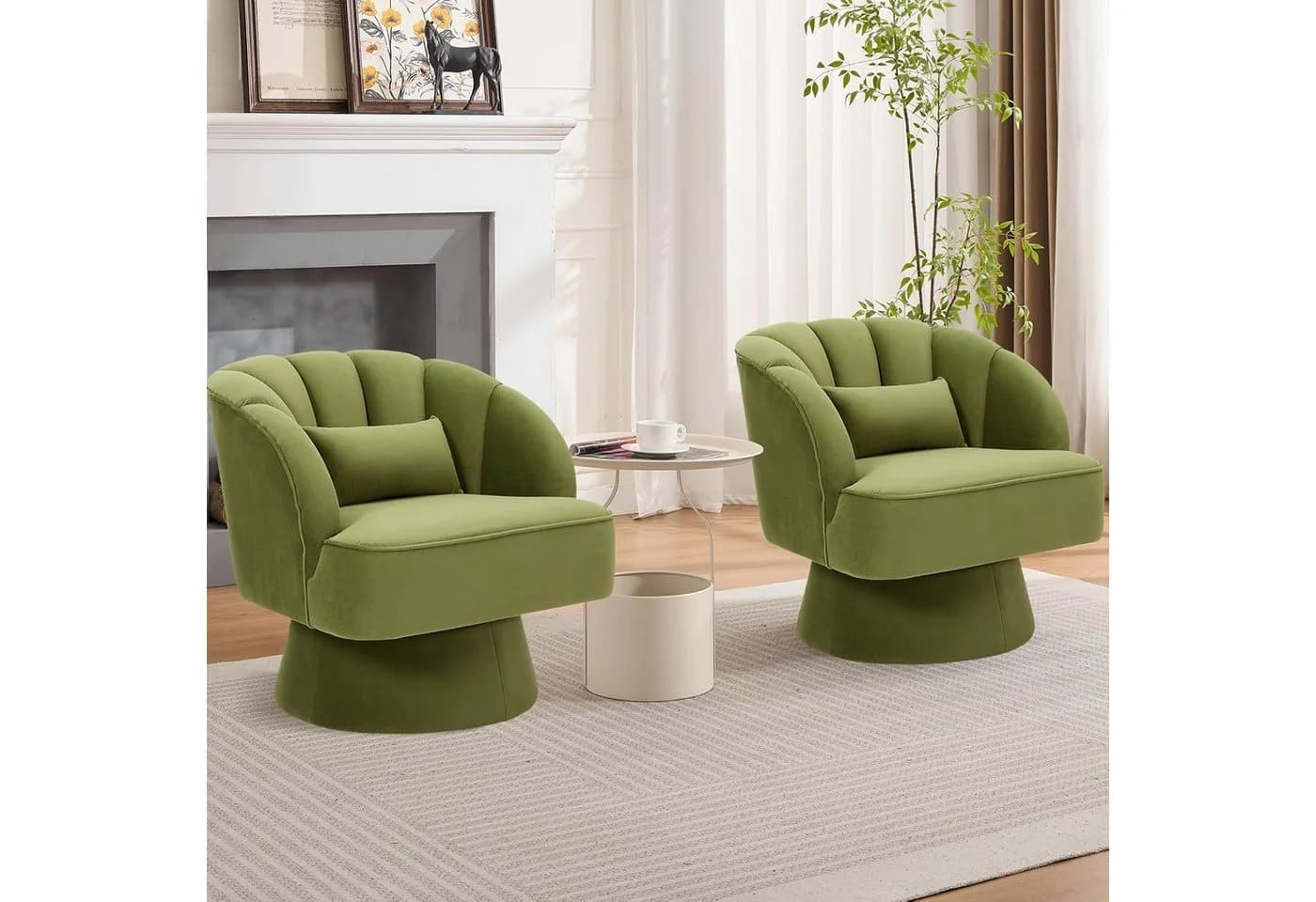 GarveeMore Sessel 360° Drehbar Kuscheltonne Samtbezug - Bild 4
