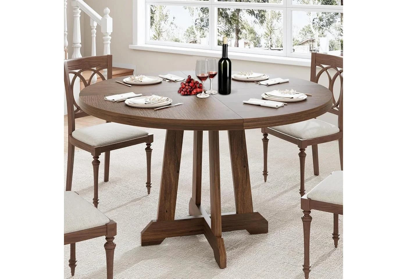 GarveeMore Esstisch 47 Zoll Holz Landhausstil 4 Personen - Bild 5