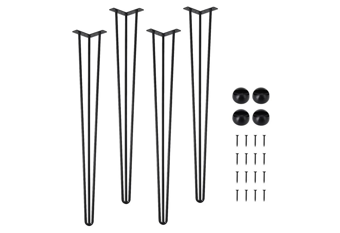 GarveeMore Tischbein Hairpin 4er Set Stahl Schwarz 86cm - Bild 2