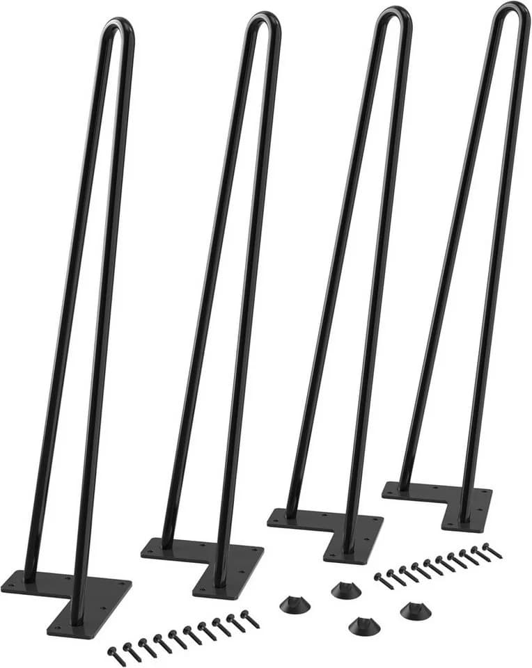 GarveeMore Tischbein 4er Set Haarnadelbeine Stahl 48cm
