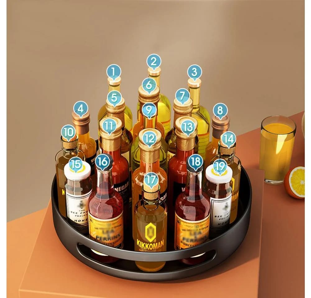 GarveeMore Küchenorganizer-Set Drehbares Lagerregal Gewürzregal - Bild 3