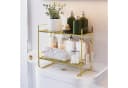 GarveeMore Badregal Über der Toilette 2-Tier Gold Metall mit Acryl Bild 1