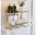 GarveeMore Badregal Über der Toilette 2-Tier Gold Metall mit Acryl Bild 2
