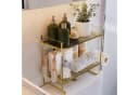 GarveeMore Badregal Über der Toilette 2-Tier Gold Metall mit Acryl Bild 3