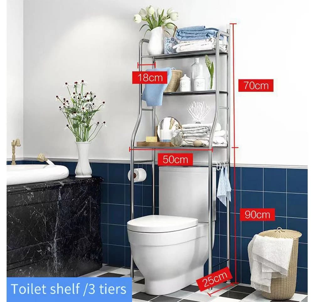 GarveeMore Badregal Metall über der Toilette mit Handtuchhaken - Bild 3