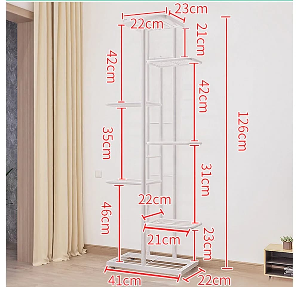 GarveeMore Blumenständer 7-Tier Schwarz Eisen Pflanzenständer - Bild 3