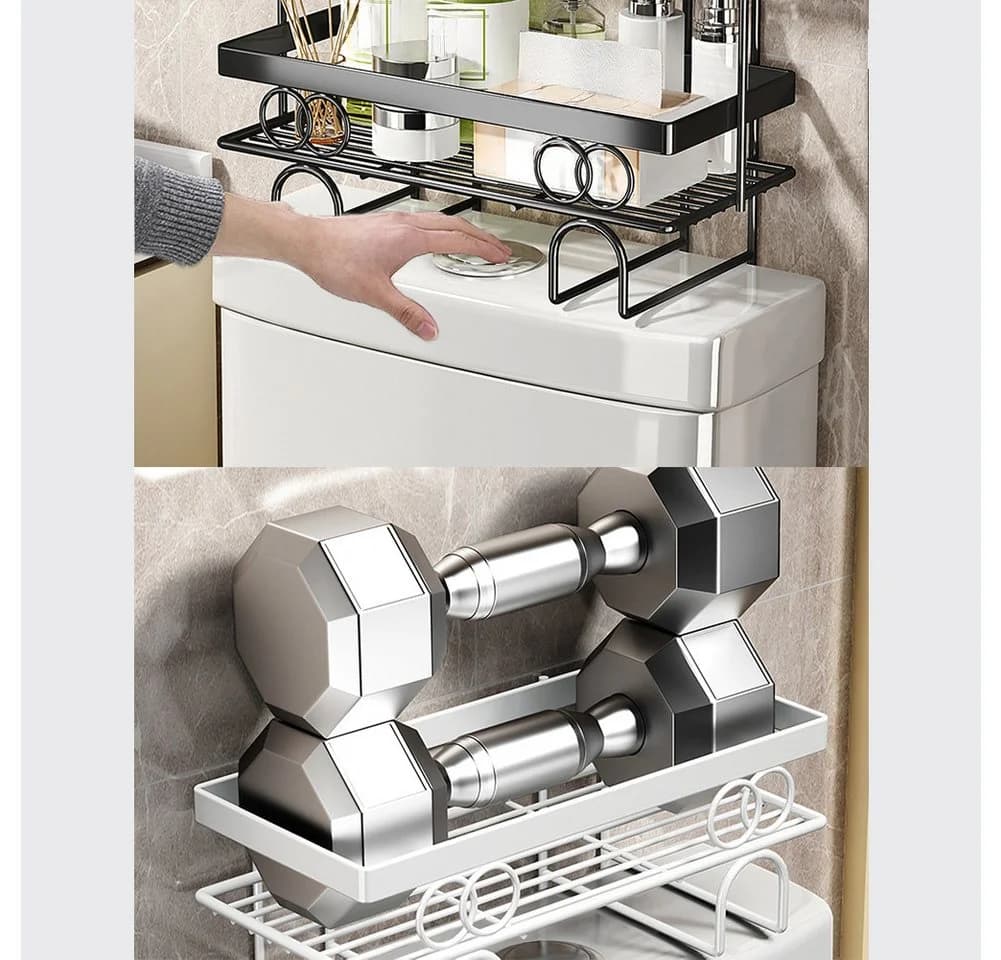 GarveeMore Badregal über der Toilette - Aufbewahrungsregal mit Mesh-Design - Bild 5