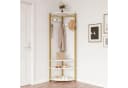 GarveeMore Metall-Eckgarderobe Weiß mit 6 Haken und Schuhregal Bild 1