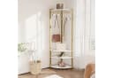 GarveeMore Metall-Eckgarderobe Weiß mit 6 Haken und Schuhregal Bild 2