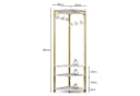 GarveeMore Metall-Eckgarderobe Weiß mit 6 Haken und Schuhregal Bild 5