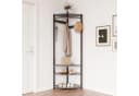 GarveeMore Metall-Eckgarderobe Grau mit 6 Haken & Schuhregal Bild 1