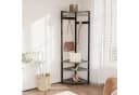 GarveeMore Metall-Eckgarderobe Grau mit 6 Haken & Schuhregal Bild 2
