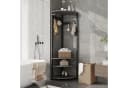 GarveeMore Metall-Eckgarderobe Grau mit 6 Haken & Schuhregal Bild 3