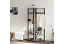 GarveeMore Metall-Eckgarderobe Grau mit 6 Haken & Schuhregal Bild 4