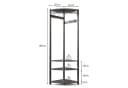GarveeMore Metall-Eckgarderobe Grau mit 6 Haken & Schuhregal Bild 5