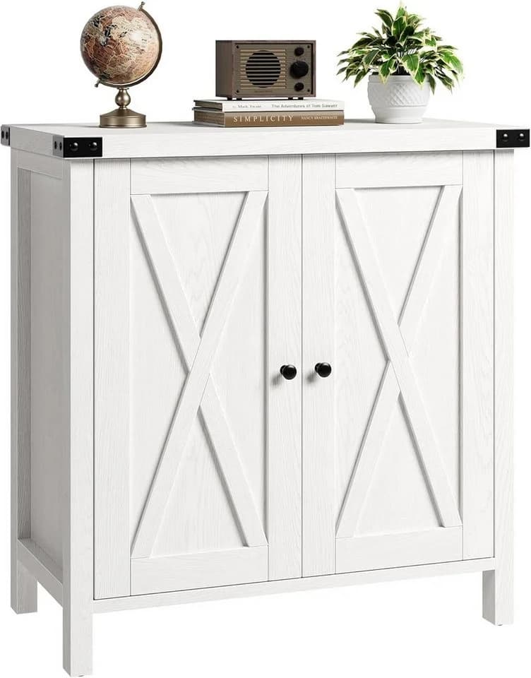 GarveeMore Sideboard Weiß 2 Türen Landhausstil - Bild 2