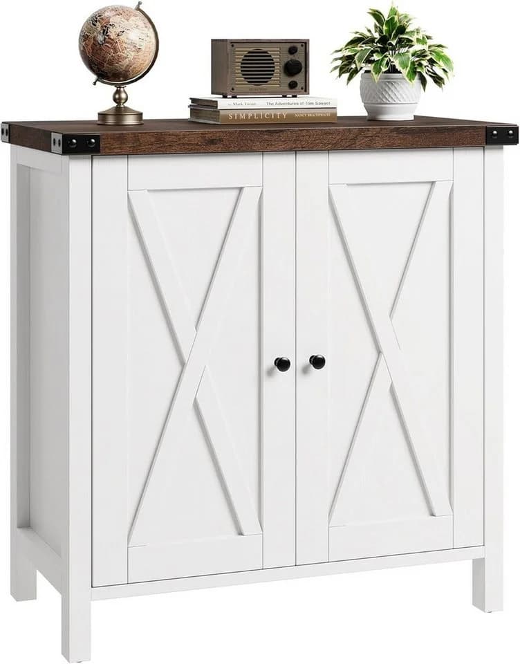 GarveeMore Sideboard Weiß Küchenschrank mit 2 Türen - Bild 2
