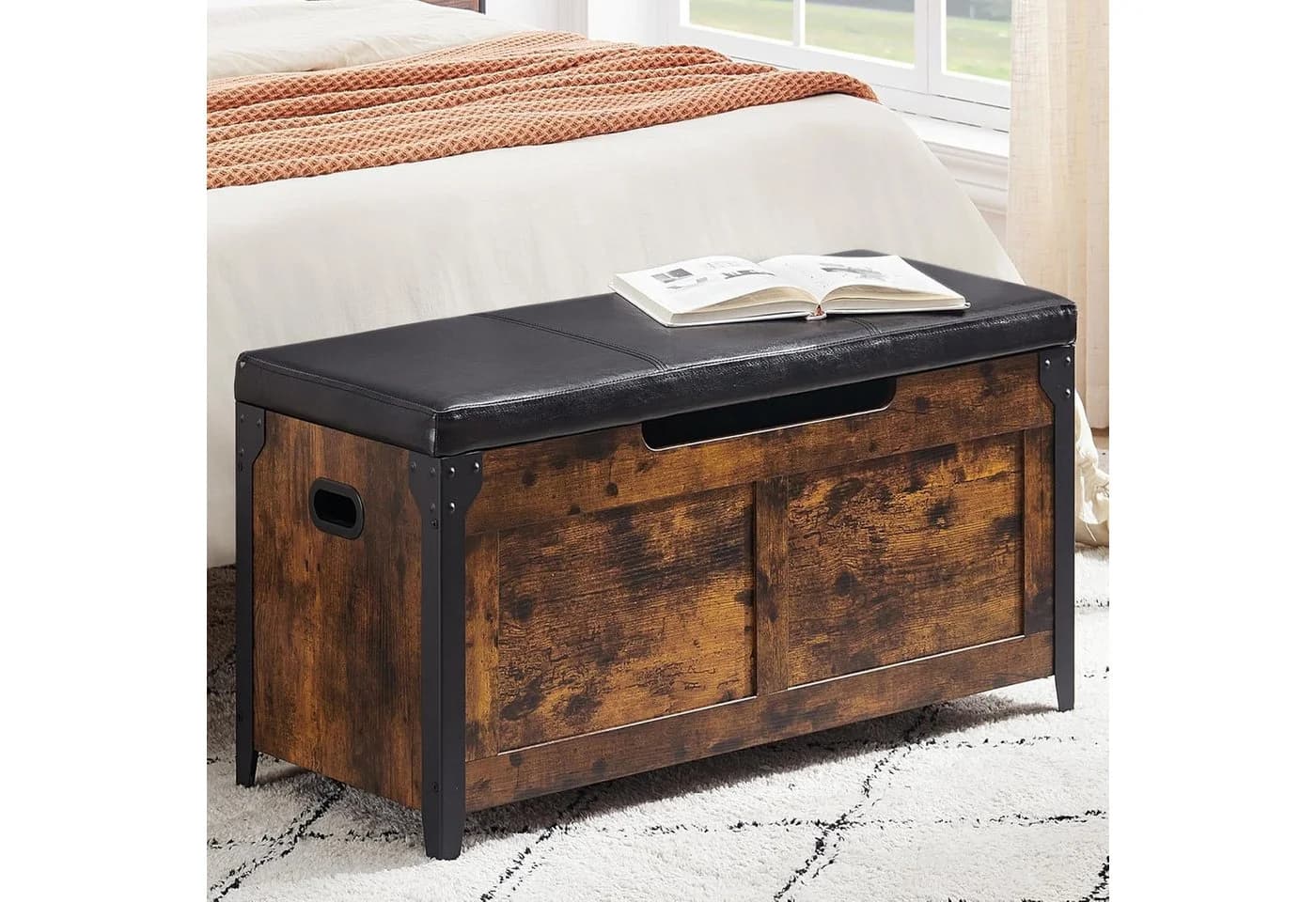 GarveeMore Sitzbank mit Stauraum in Braun - Bild 4