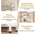 GarveeMore Bücherregal Gewölbt Weiß 181cm 4 Regale Metallrahmen Bild 1