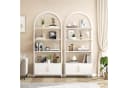 GarveeMore Bücherregal Gewölbt Weiß 181cm 4 Regale Metallrahmen Bild 5