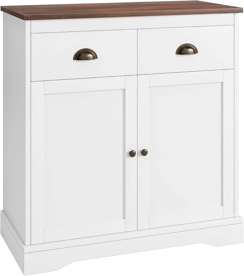 GarveeMore Küchenbuffet mit 2 Türen und 2 Schubladen, Kaffeebarschrank aus Holz - Bild 2
