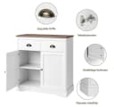 GarveeMore Küchenbuffet mit 2 Türen und 2 Schubladen, Kaffeebarschrank aus Holz Bild 4