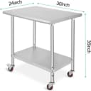 GarveeMore Arbeitstisch Edelstahl 3 Ablagen Rollen 76x61x89cm Bild 1