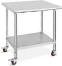 GarveeMore Arbeitstisch Edelstahl 3 Ablagen Rollen 76x61x89cm Bild 2
