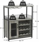 GarveeMore Weinschrank mit Glashalter und Netztür, industrielles Sideboard Bild 1