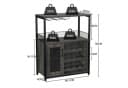 GarveeMore Weinschrank mit Glashalter und Netztür, industrielles Sideboard Bild 1