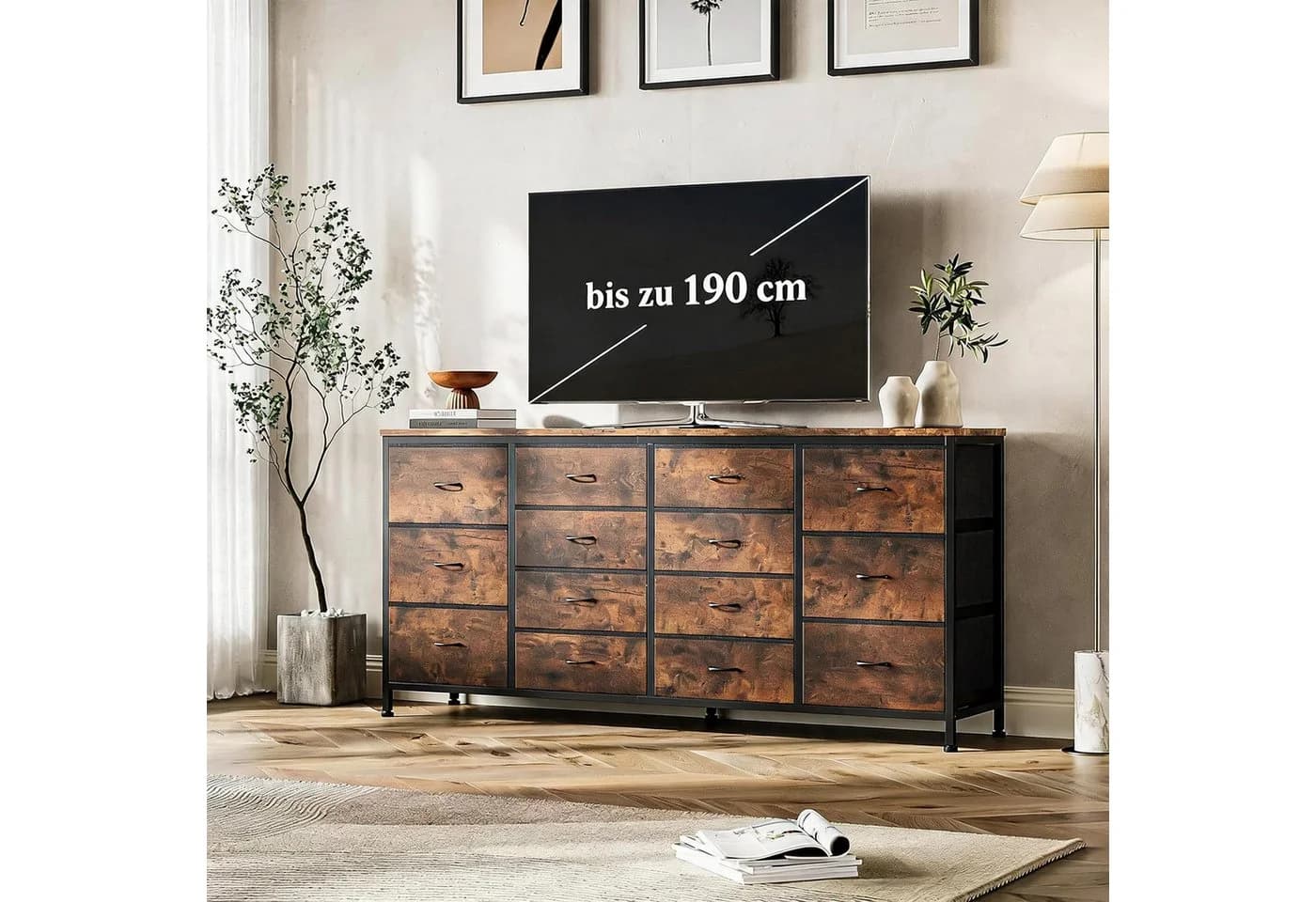 GarveeMore TV-Bank 160cm mit 14 Schubladen und Steckdosen - Bild 3