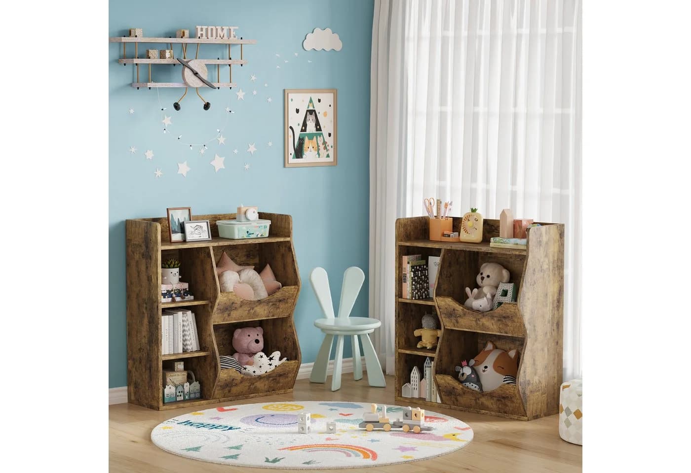 GarveeMore Kinderregal 5 Fächer Braun - Bild 5