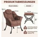 GarveeMore Ohrensessel Relaxsessel mit Hocker Braun Bild 3