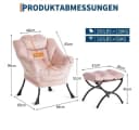 GarveeMore Ohrensessel Relaxsessel mit Hocker Polstersessel Faulsesse Bild 3