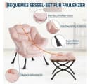 GarveeMore Ohrensessel Relaxsessel mit Hocker Polstersessel Faulsesse Bild 5