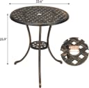 GarveeMore Gartentisch Bistrotisch Outdoor Aluminium Bronzefarben Bild 3