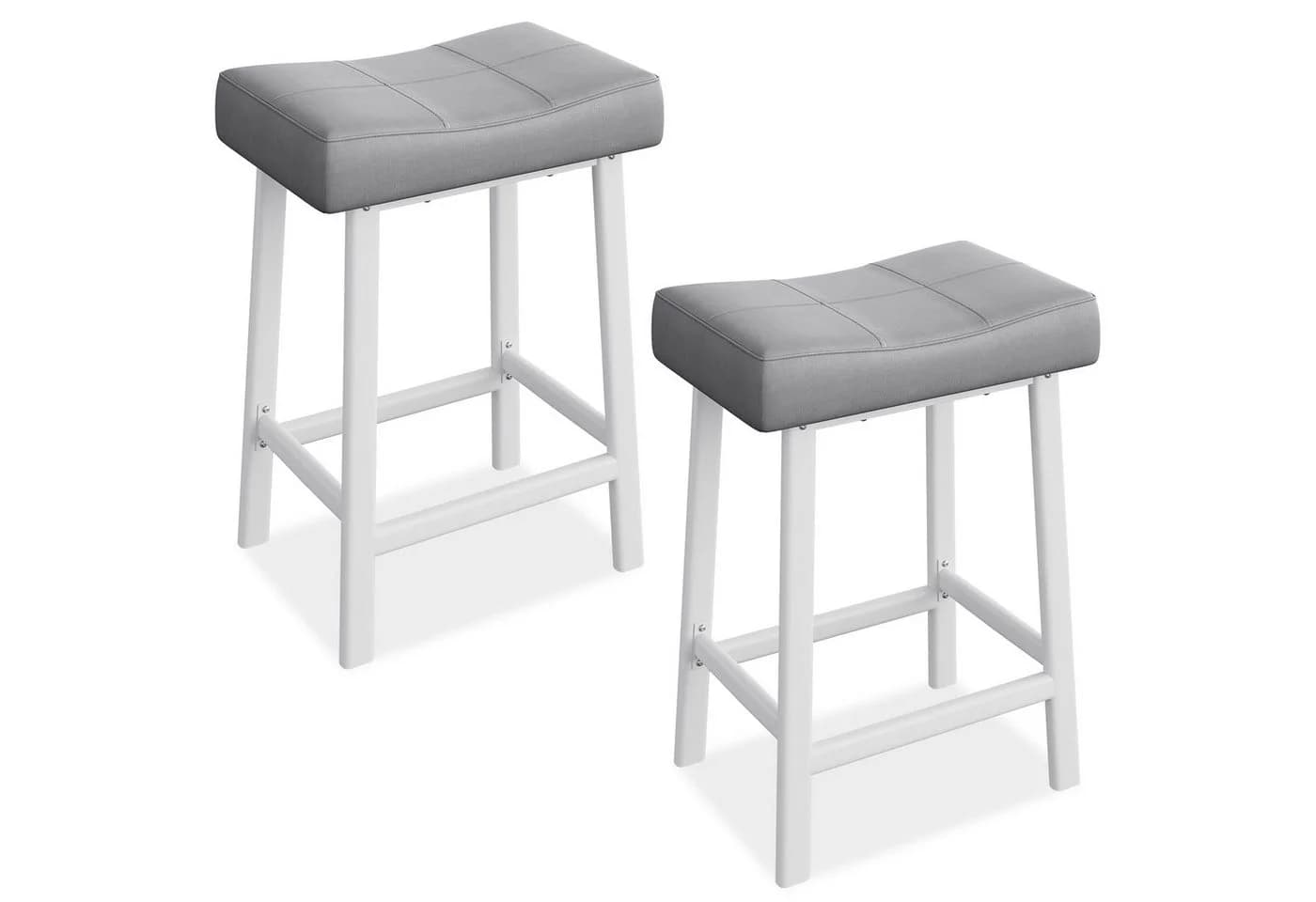 GarveeMore Barhocker 2er Set Grau PU-Leder Metallgestell - Bild 2