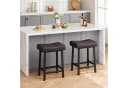 GarveeMore Barhocker 2er Set Braun PU-Leder Metallgestell Bild 1