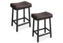GarveeMore Barhocker 2er Set Braun PU-Leder Metallgestell Bild 2