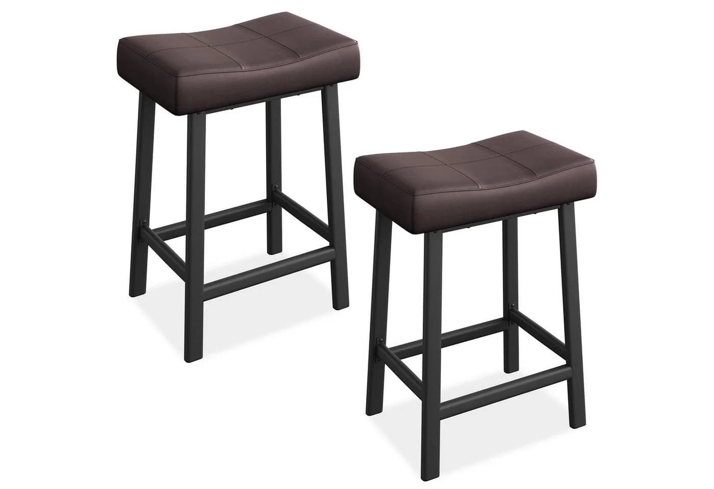 GarveeMore Barhocker 2er Set Braun PU-Leder Metallgestell - Bild 2