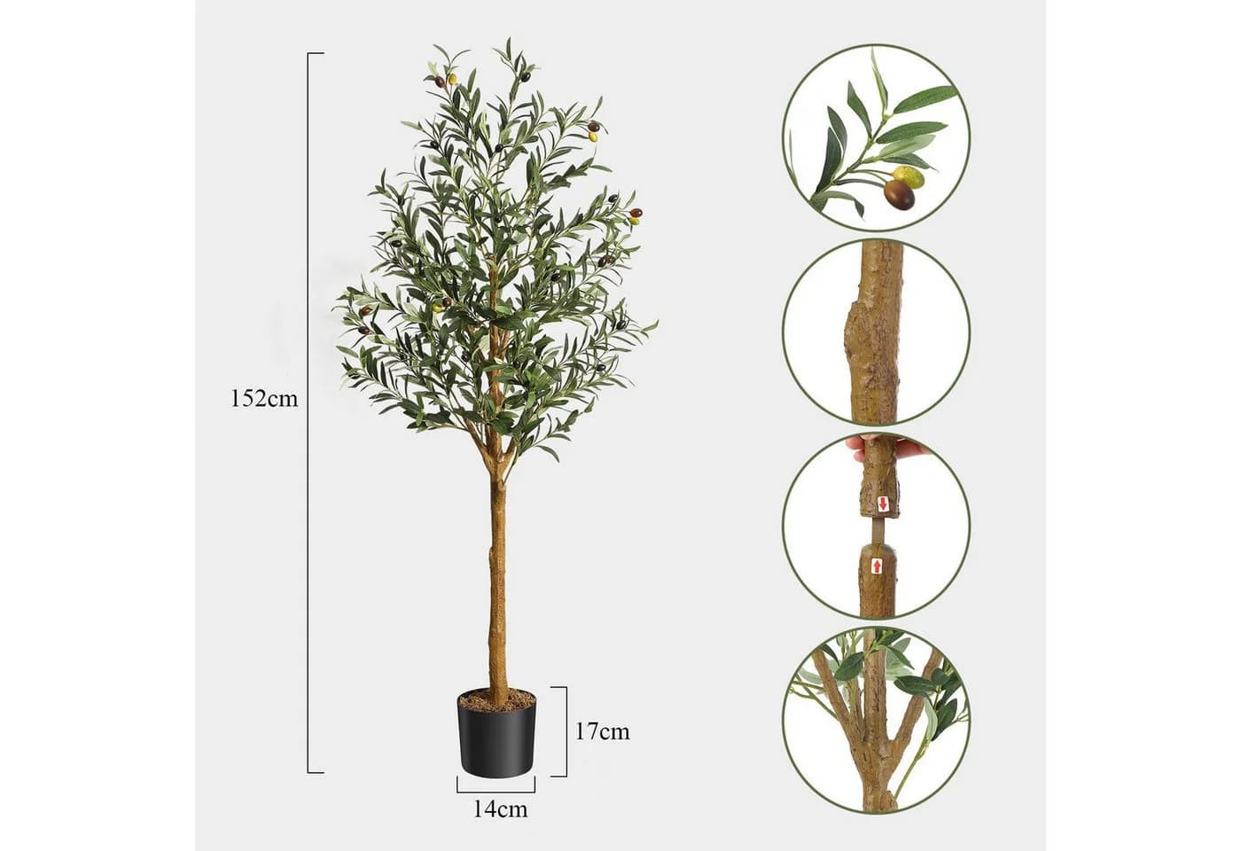 Künstlicher Olivenbaum GarveeMore 150 cm - Bild 3